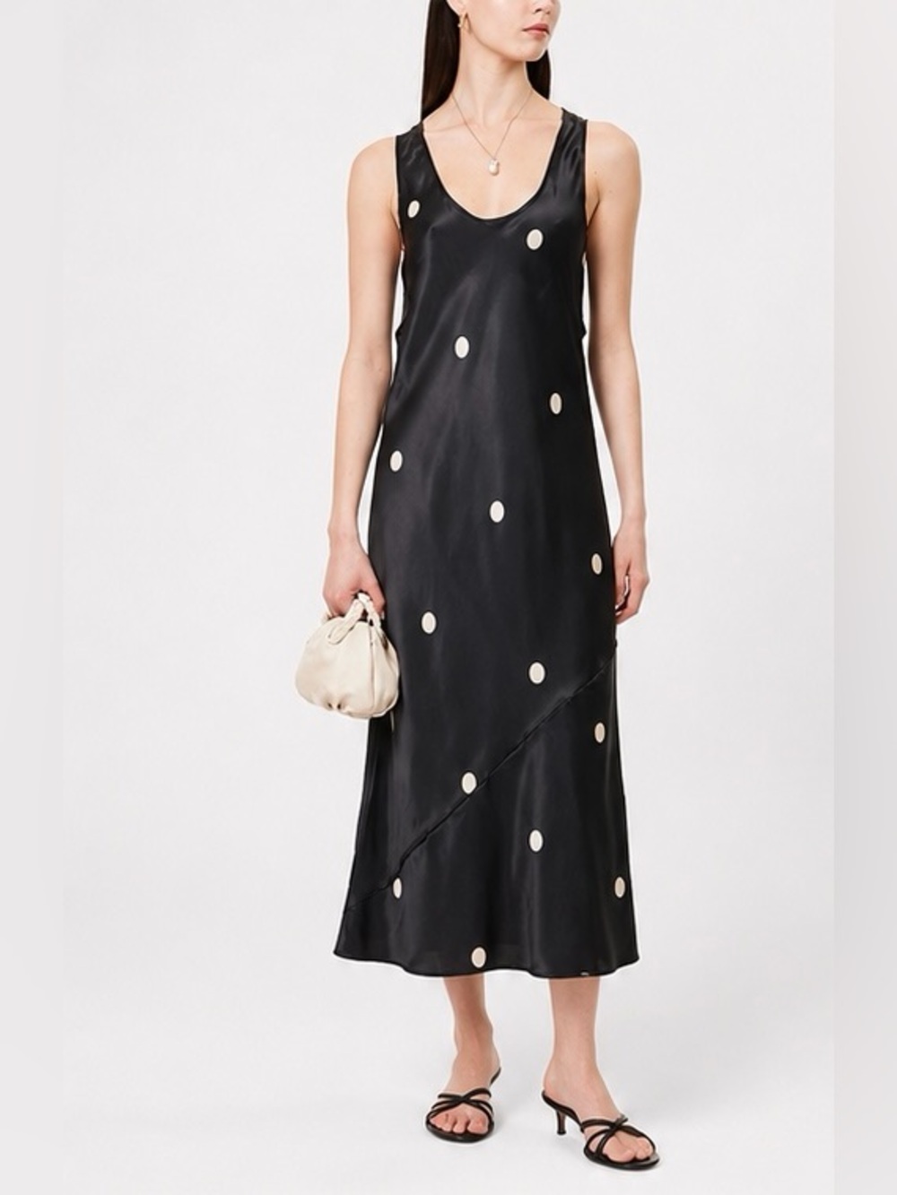 Dissh 2 Laura Black Spot Silk Dress Midi